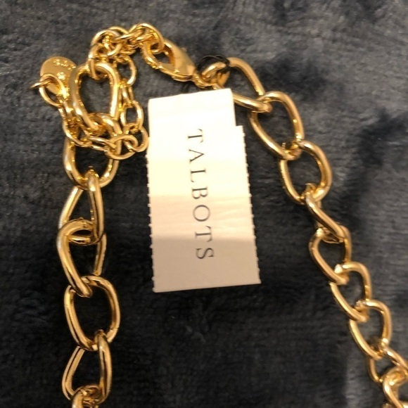 Talbots White & Gold Beaded Chunky Floral Bib Cluster Necklace - Picture 4 of 6